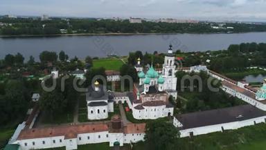 圣维登斯基托尔斯基修道院的景色。 俄罗斯航空视频